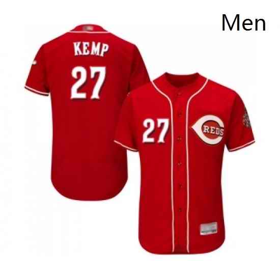 Mens Cincinnati Reds 27 Matt Kemp Red Alternate Flex Base Authentic Collection Baseball Jersey